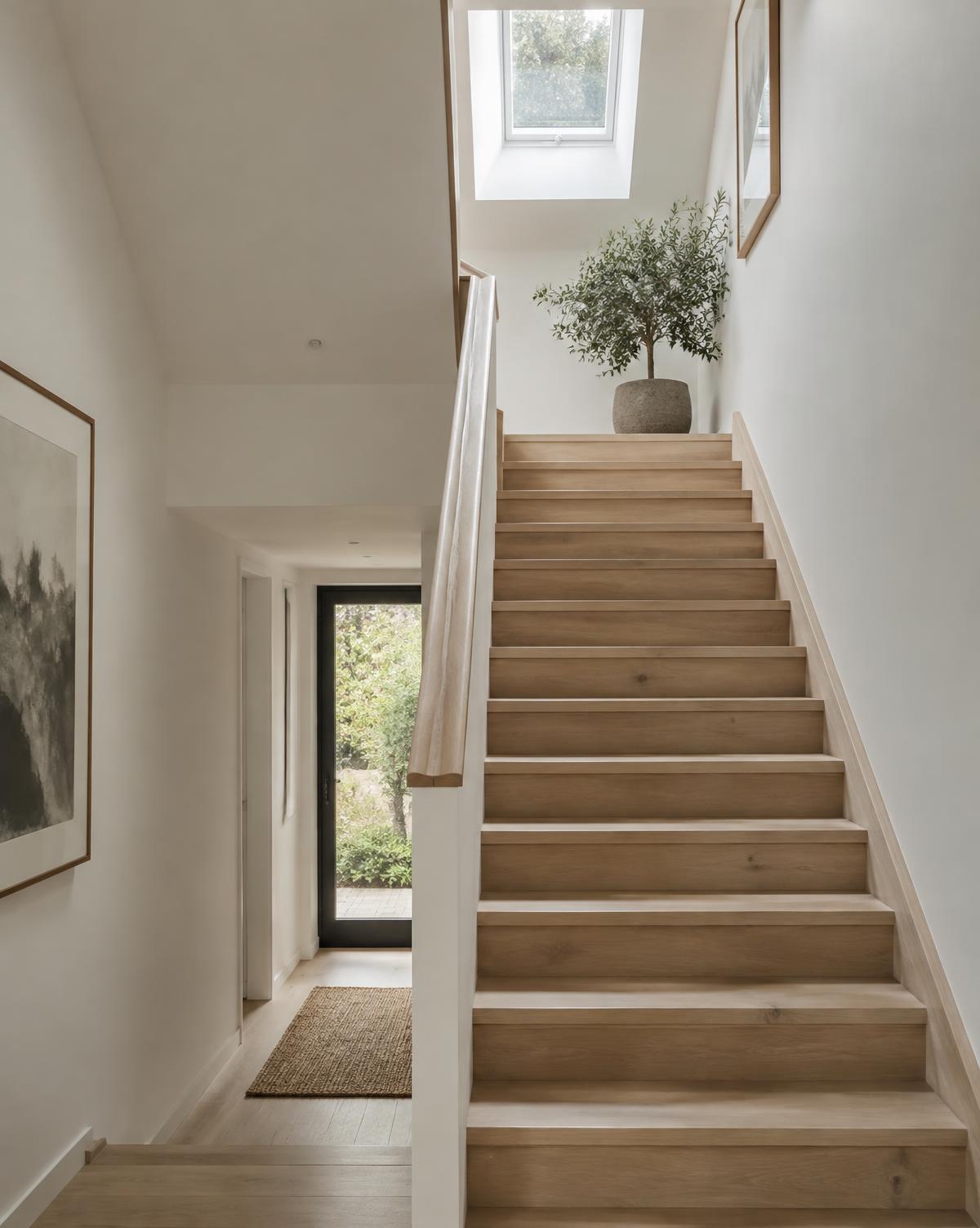 Escalier lumineux d'une rénovation contemporaine