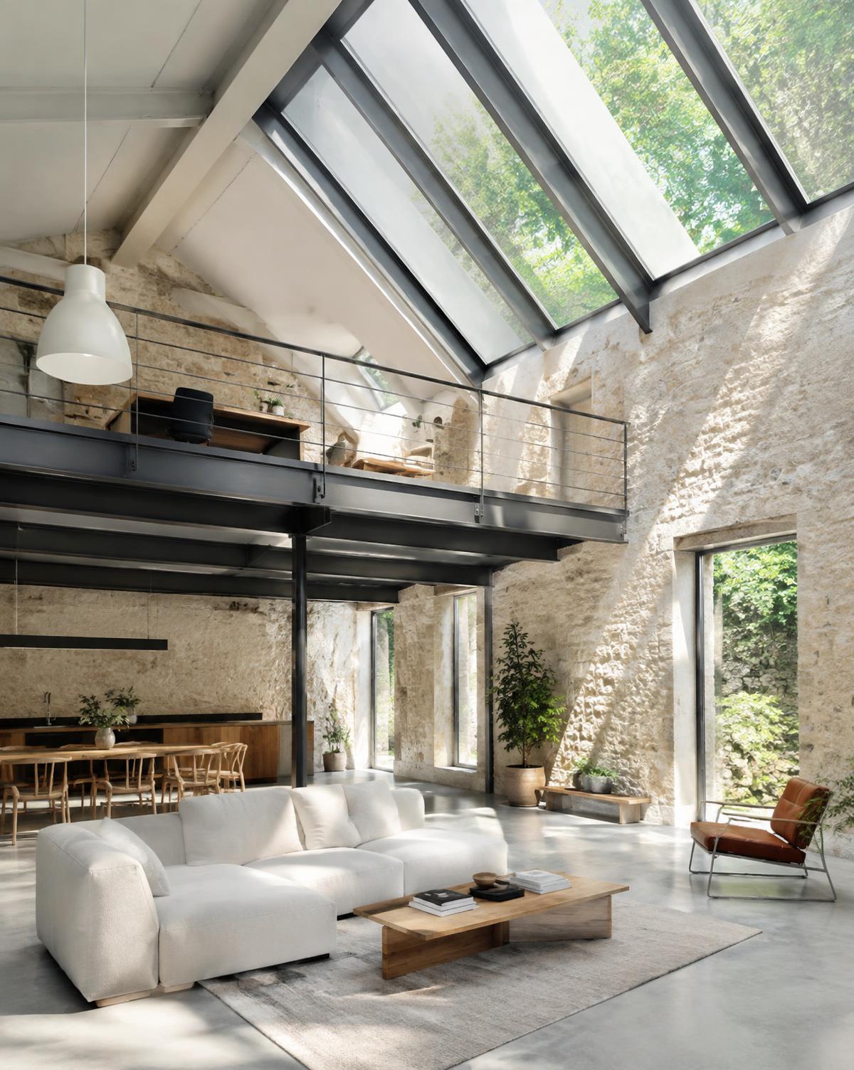 Ancienne grange rénovée en loft lumineux